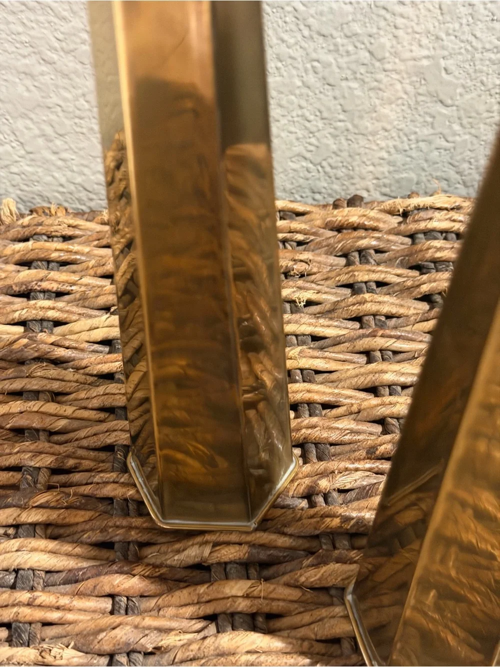 Vintage Mid Century Mexican Candlesticks 19.5 & 15” Brass Tin Pair Weighted Sand
